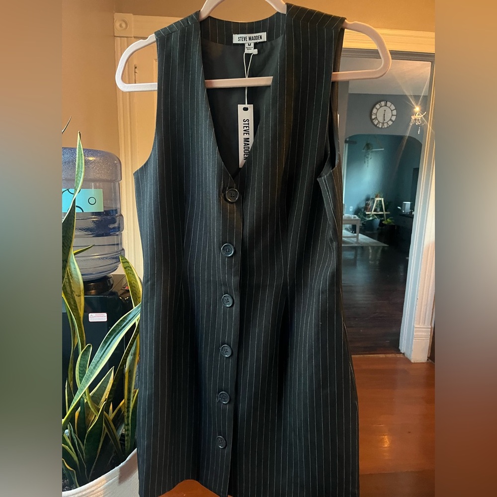 Steve Madden Gray Pinstripe Dress